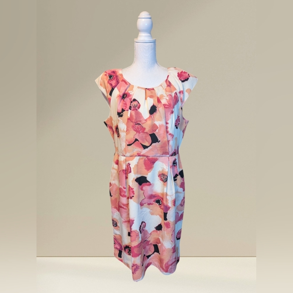 Women’s Apt 9 Sleeveless Floral Romantic Fitted Dress SZ16 - Picture 1 of 14